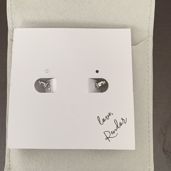 🎉HP✨Curateur x Rendor Victoria Double Hoop Earrings/White Gold plated Sm 1:05” - Picture 6 of 7